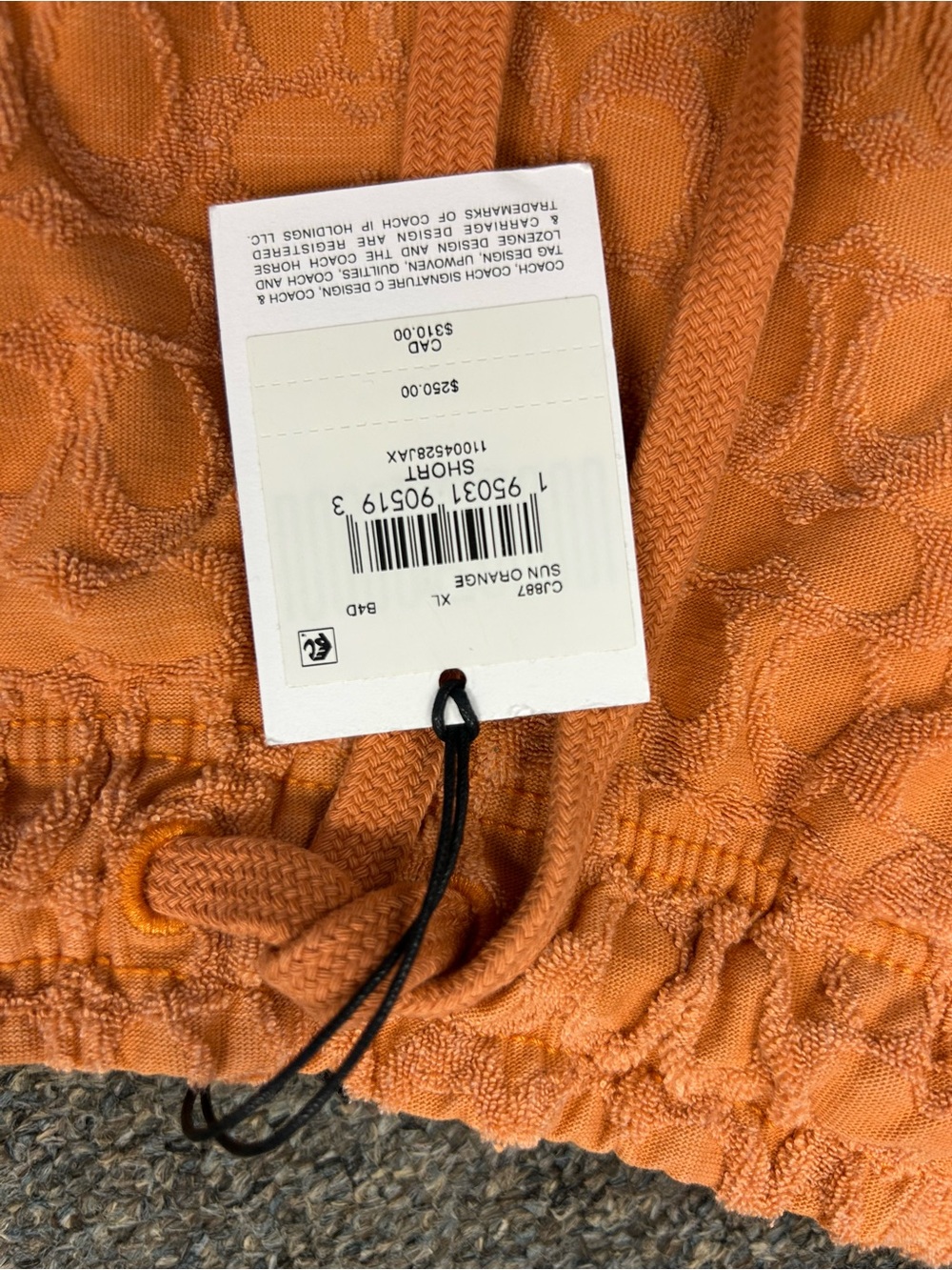 XL Coach Sunorange Jacquard mens shorts - Picture 3 of 6